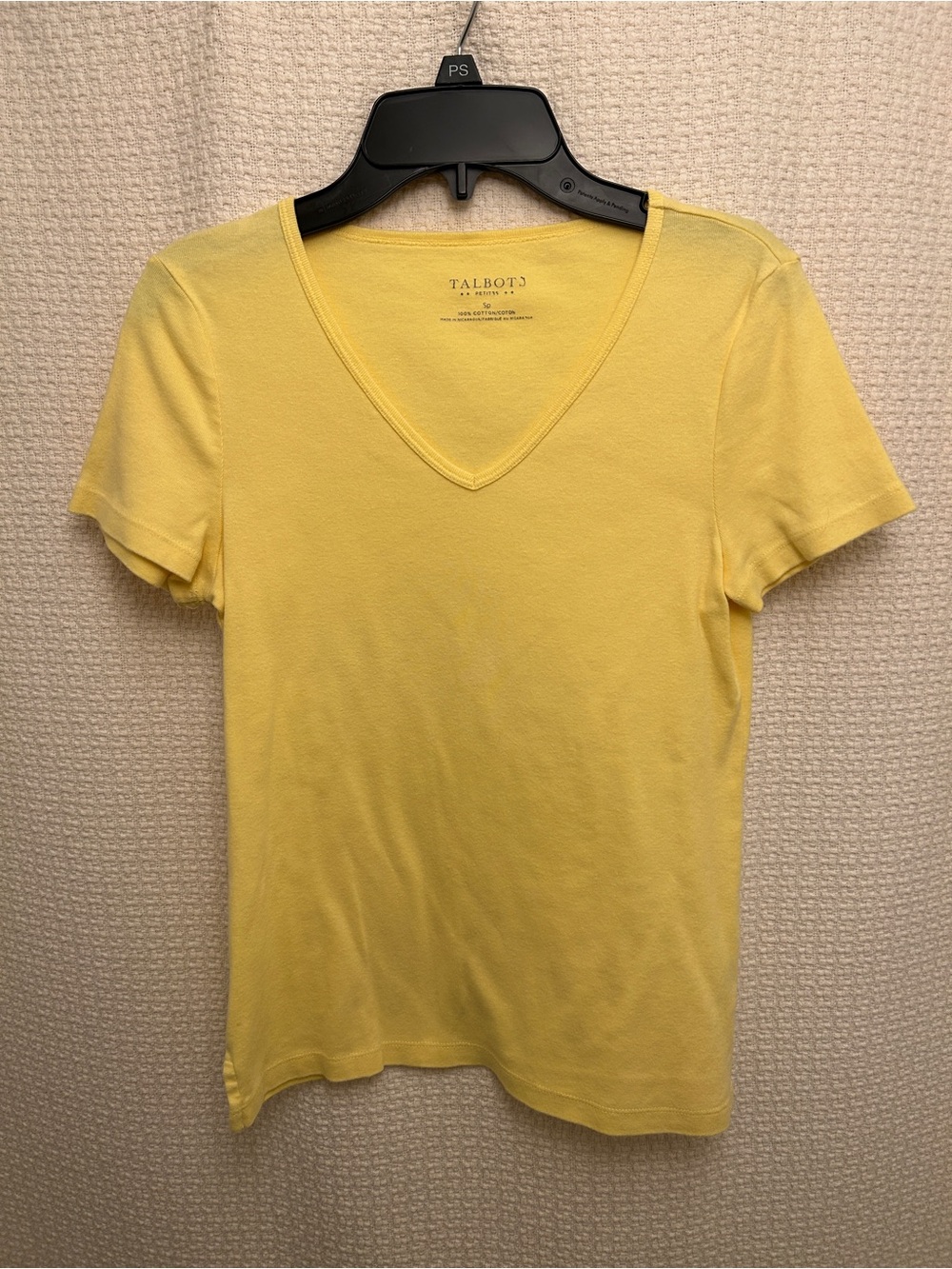 Talbots Bright Yellow V-Neck Short Sleeve Tee